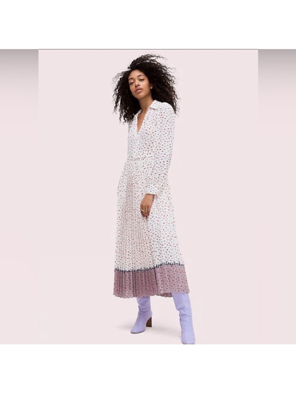Kate Spade Lip Printed Script Midi Dress